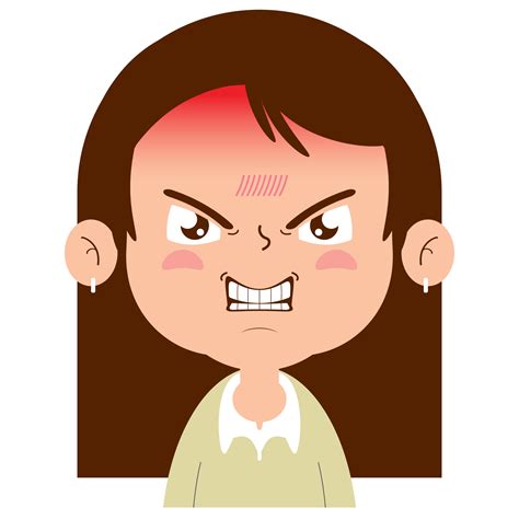 girl angry face cartoon cute 14428860 PNG