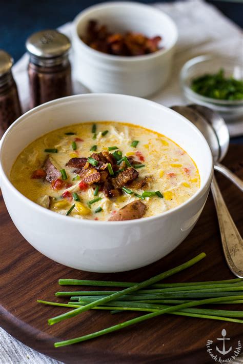 Creamy Chicken Corn Chowder With Bacon The Beach House Kitchen