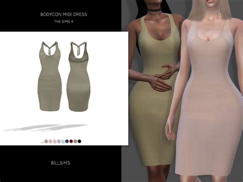 The Sims Resource Bodycon Midi Dress