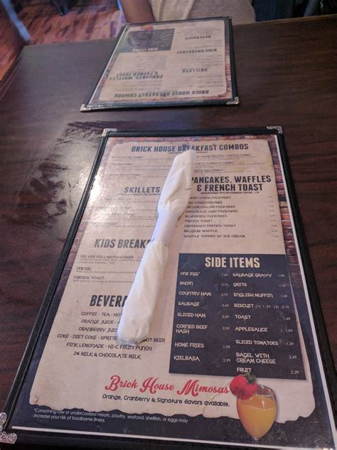 Menu at Brick House Diner restaurant, Midlothian, Midlothian Tpke