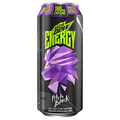 Mtn Dew Energy Drink Pitch Black 16 Fl Oz Beverages Edwards Food Giant