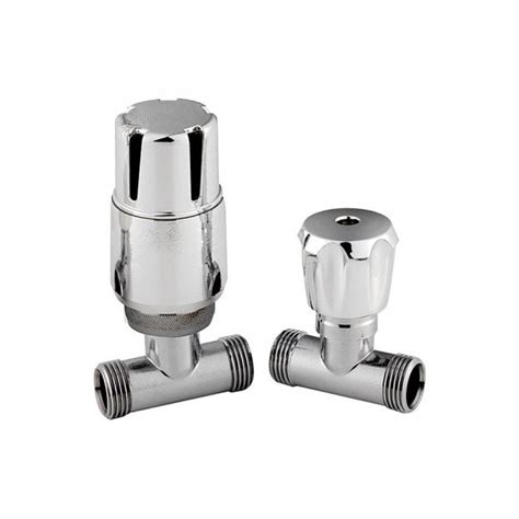 Hudson Reed Chrome Straight Thermostatic Radiator Valves Pack HT325