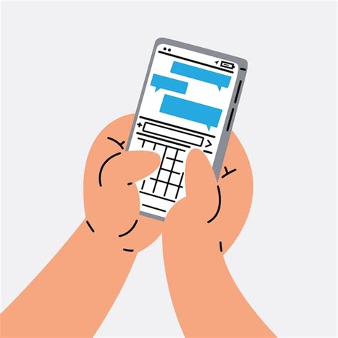 Premium Vector Hand Texting Using Smartphone Vector Illustration