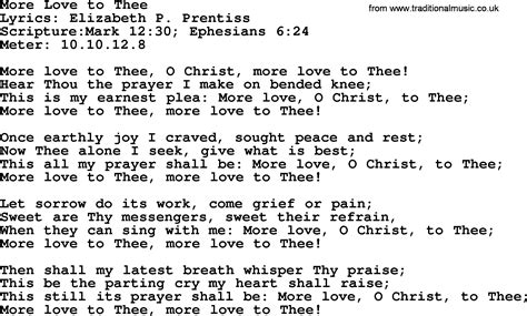 Good Old Hymns More Love To Thee Lyrics Sheetmusic Midi Mp