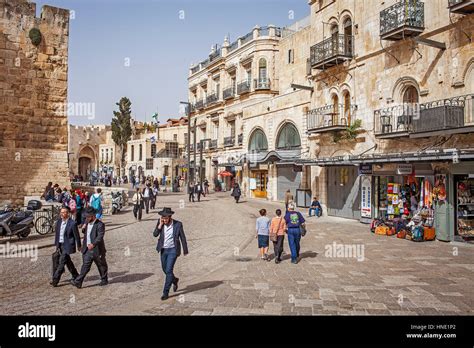 Omar Ibn El Khattab Street In Background Jaffa Gate Old City