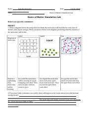 Isabella Gutierrez Simulation Lab States Of Matter Docx Name