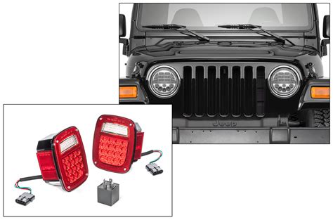 Tactik Led Headlight Tail Light Combo For Jeep Wrangler Tj