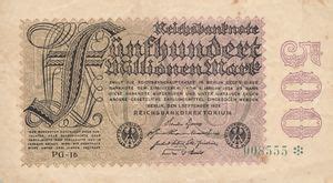 Banknote Millionen Mark Germany Th Issues Reichsbanknote