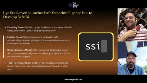 Ilya Sutskever Launches Safe Superintelligence Inc To Develop Safe Ai