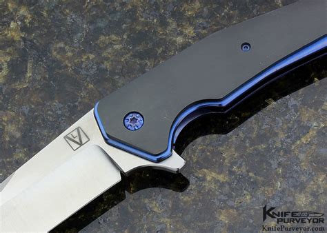 Les Voorhies Custom Knife Zirconium Longclaw Flipper Knife Purveyor