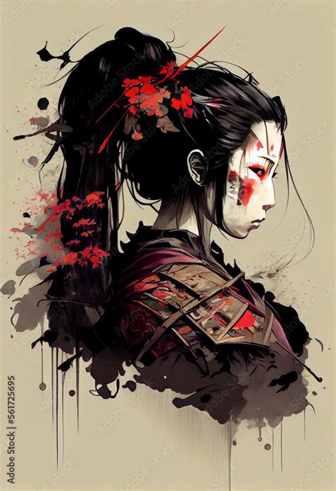 Geisha Anime Girl A Beautiful Fusion Of Tradition And Modernity Ai Generated Wallpaper Design