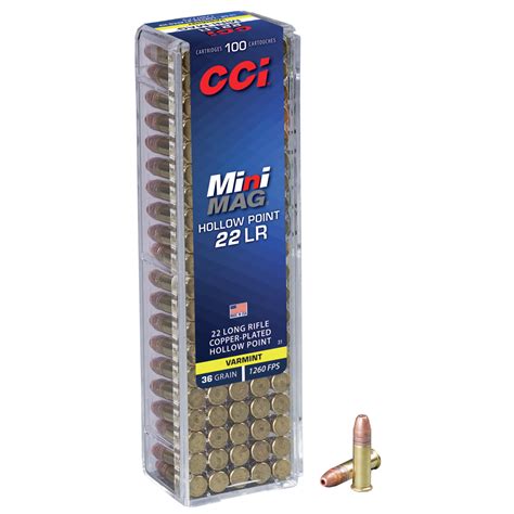 Cci Kleinkalibermunition 22 Lr 2 3g 36gr Copper Plated Hollow Point Mini Mag 100stk Agt Gun