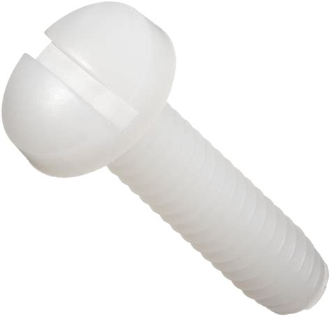 Nylon 66 Machine Screw Plain Finish Off White Binding Head Slotted