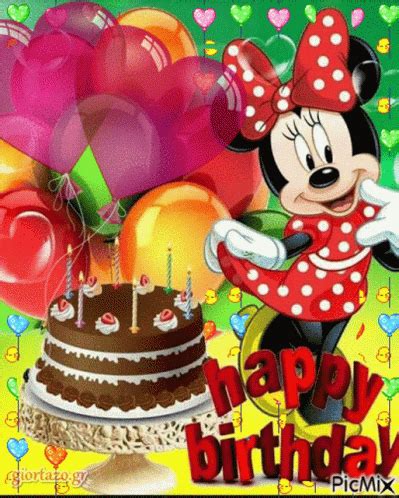 Happy Birthday Minnie Mouse GIF - Happy Birthday Minnie Mouse Cute ...