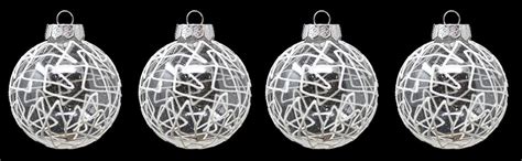 Sleetly Pk White Swirl Transparent Clear Baubles For Farmhouse