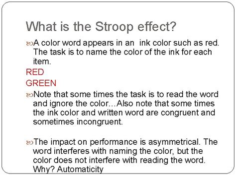 What Does The Stroop Effect Tell Us About