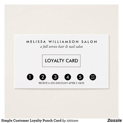 Simple Customer Loyalty Punch Card Customer Card Punch