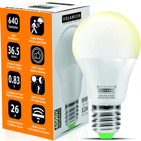 Volanson Technologies Motion Sensor Light Bulb Radar Lm Daylight