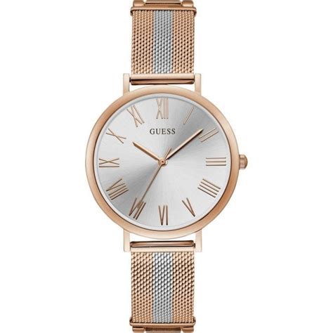 Guess Watches Guess Ladies Silver Rose Gold Mesh Watch Women S Watches From Faith Jewellers Uk