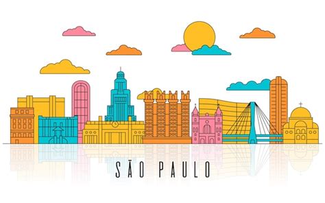 Premium Vector Hand drawn são paulo skyline illustration