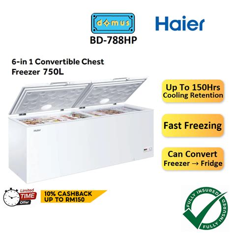 Haier Chest Freezer Full Range 200L 332L 450L 535L 750L Peti Freezer