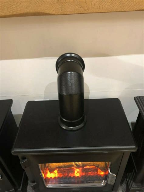 Adm 90 Black Degree Angle Plastic Flue Pipe Electric Fire Stove Only