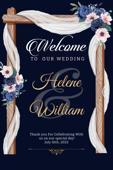 Floral Wedding Welcome Sign Template Postermywall