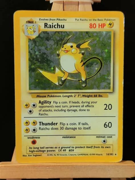 Pok Mon Tcg Raichu Base Set Holo Unlimited Hp Wotc Vintage