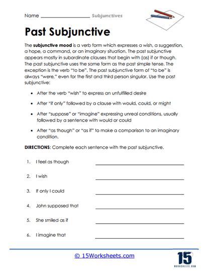 Subjunctives Worksheets 15