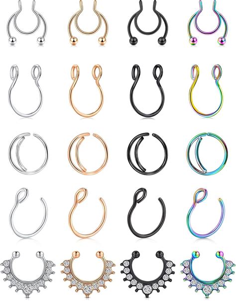 Buy Modrsa Fake Nose Ring Fake Septum Fake Nose Rings Fake Nose Hoop