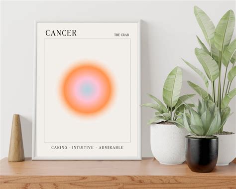 Cancer Astrology Aura Poster Horoscope Zodiac Poster Digital Etsy