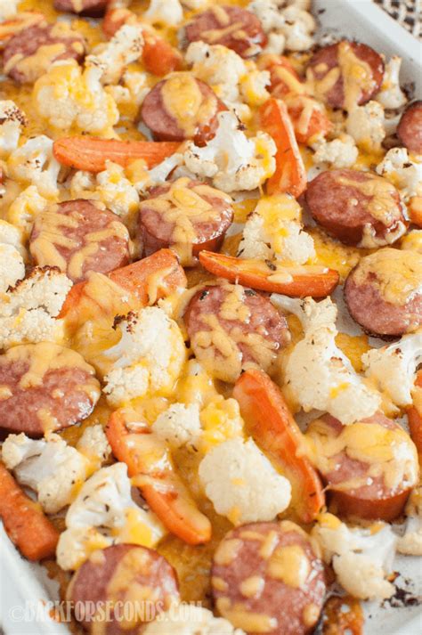 Low Carb Keto Sausage And Veggie Sheet Pan Dinner Back For Seconds