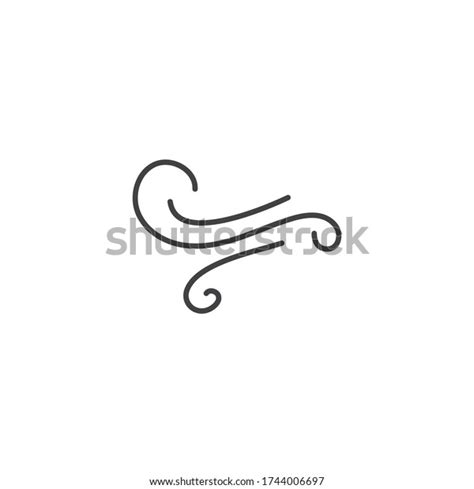 Wind Logo Illustration Vector Template Stock Vector Royalty Free 1744006697