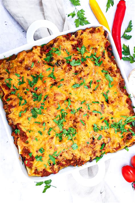 Mexicansk lasagne Opskrift på den bedste mexicanske lasagne