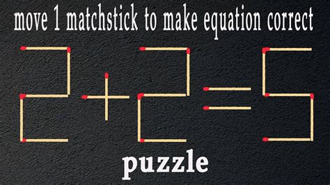 Move Matchstick To Make The Equation Correct Matchstick Puzzle