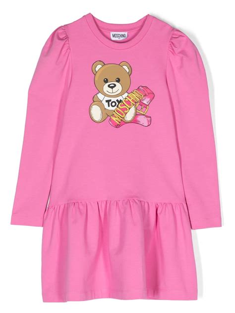 Moschino Kids Teddy Bear Motif Minidress Pink Farfetch Uk