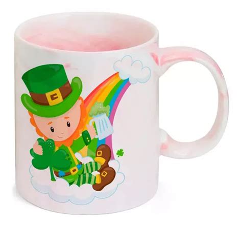 Caneca Marmorizada Rosa Gnomo Fofinho Arco Iris Parcelamento Sem Juros