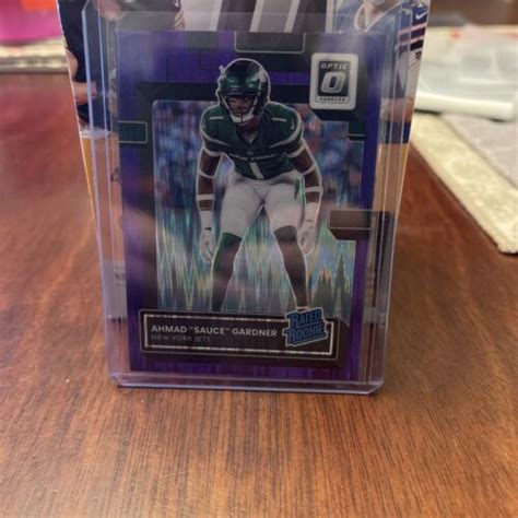 Panini Donruss Optic Purple Shock Rated Rookie Ahmad Sauce Gardner