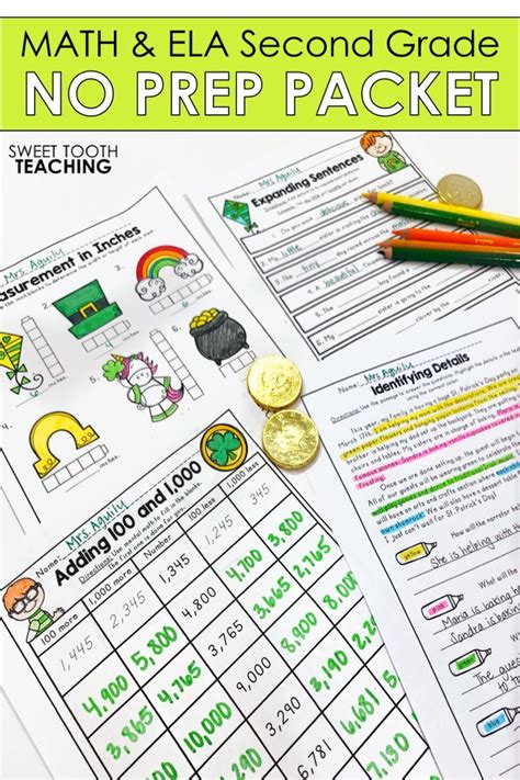 March No Prep Printables 2nd Grade Spring Worksheets Grammar Reading And Math Third Grade