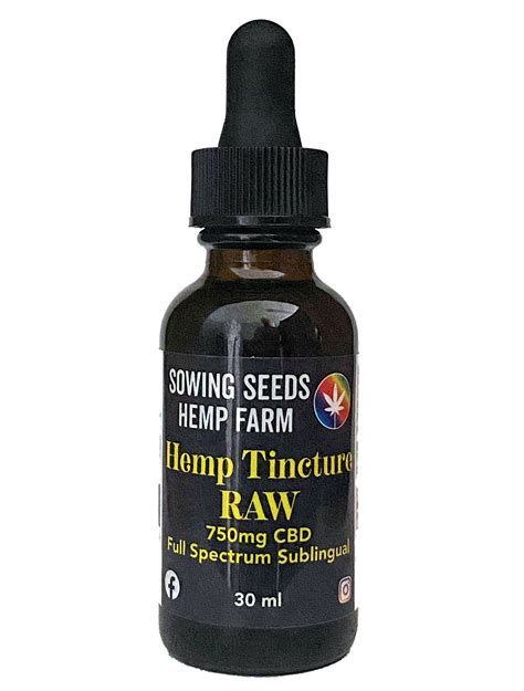 Mg Cbd Hemp Tincture Raw Full Spectrum Oz Sowing Seeds Hemp Farm