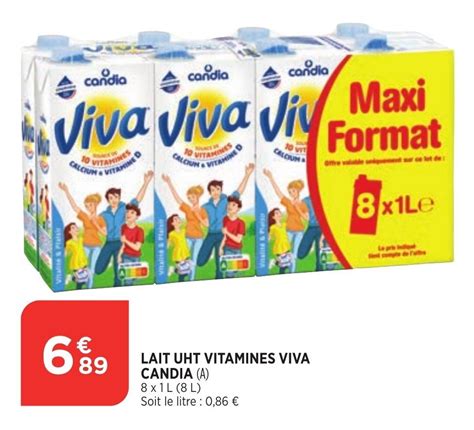 Promo Candia Lait Uht Vitamines Viva Chez Bi