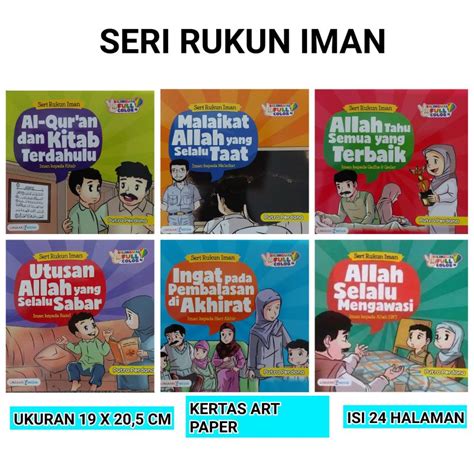 Jual Buku Cerita Anak Islami Seri Rukun Iman Bilingual Full Colour Art Paper Paket 6 Buku