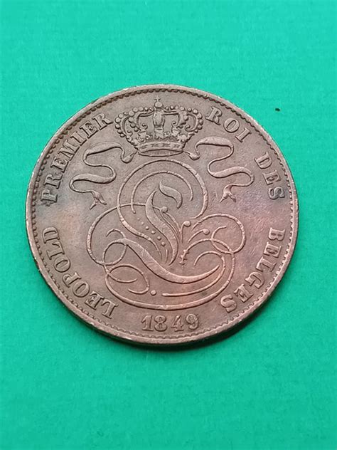 Belgium Leopold I 1831 1865 5 Cents 1849 Met Punt Jaartal Met