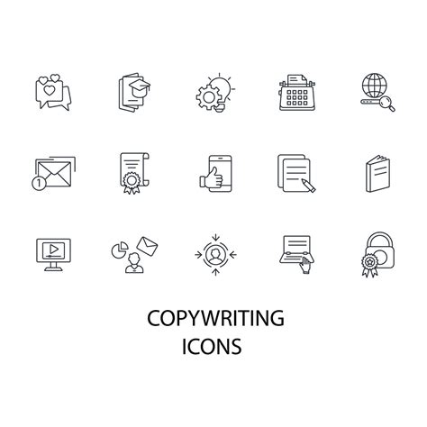 Copywriting Icons Set Copywriting Pack Symbol Vector Elements For