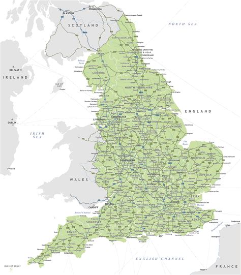 England political map - royalty free editable vector map - Maproom