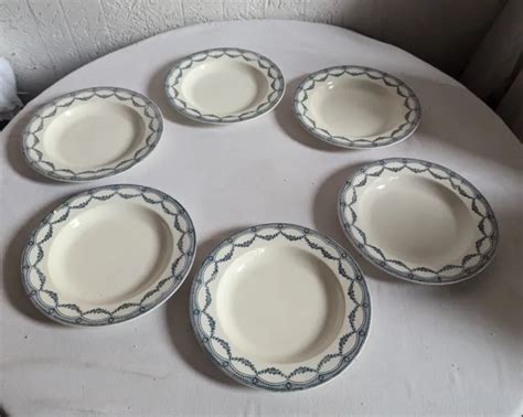 Assiettes Demi Creuses Anciennes Fa Ence Salins Mod Le Petit Trianon