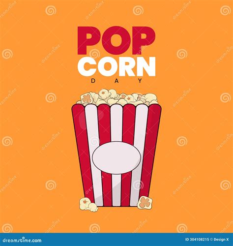 Popcorn Day 19 January Vector Popcorn Day Illustration Stock Vector