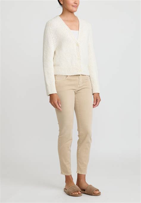 Wommelsdorff Hand Knit Cashmere Willa Cardigan In Off White Salt