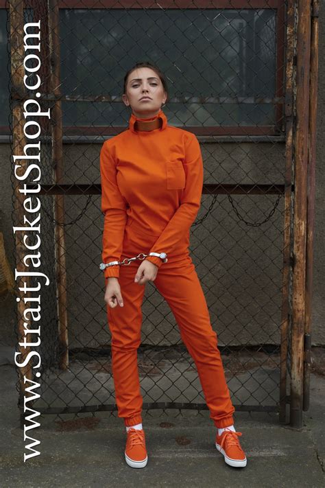 Prisoner Orange Jumpsuit With Neck Collar Restraining Bdsm Etsy New