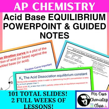 Ap Chemistry Acid Base Equilibrium Unit Powerpoint Guided Notes